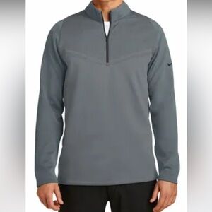 New MED Nike Golf Men Gray Therma-Fit Hypervis 1/2 Zip logos of OSU Corona & 21+